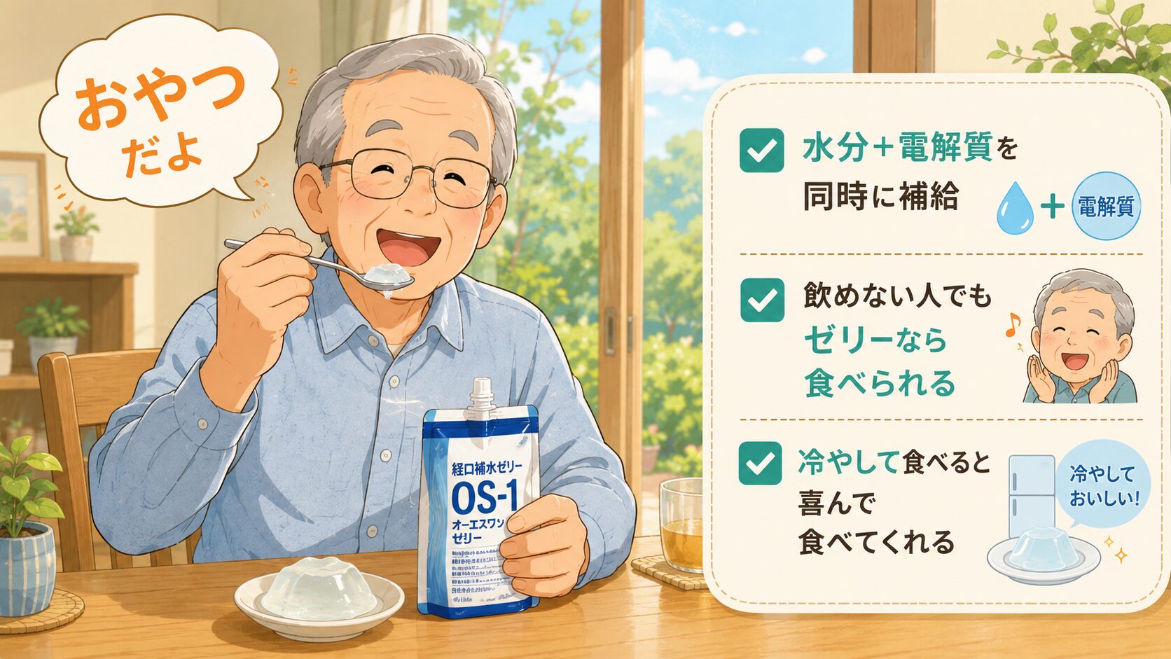 経口補水ゼリー おやつとして水分補給