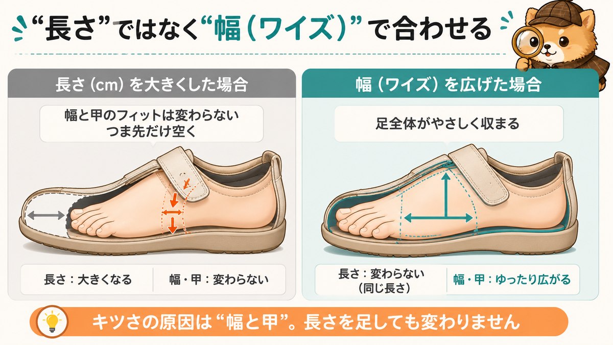 長さと幅の比較図