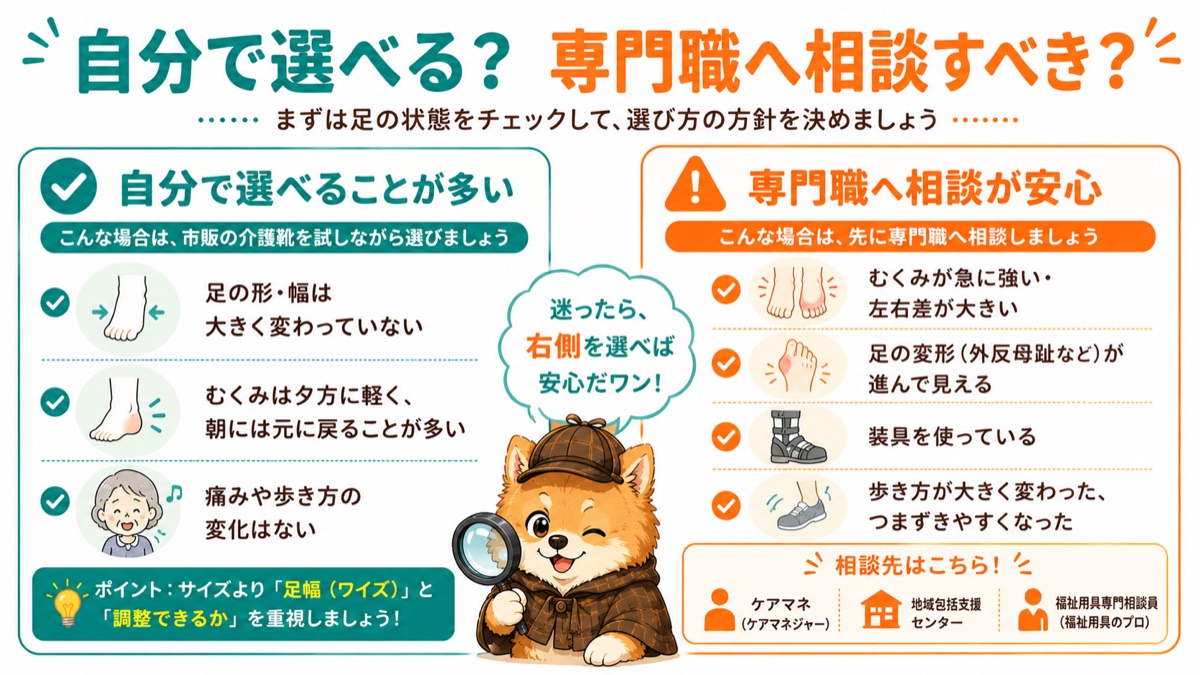 自分で選べるケースと専門職へ相談すべきケースの判断
