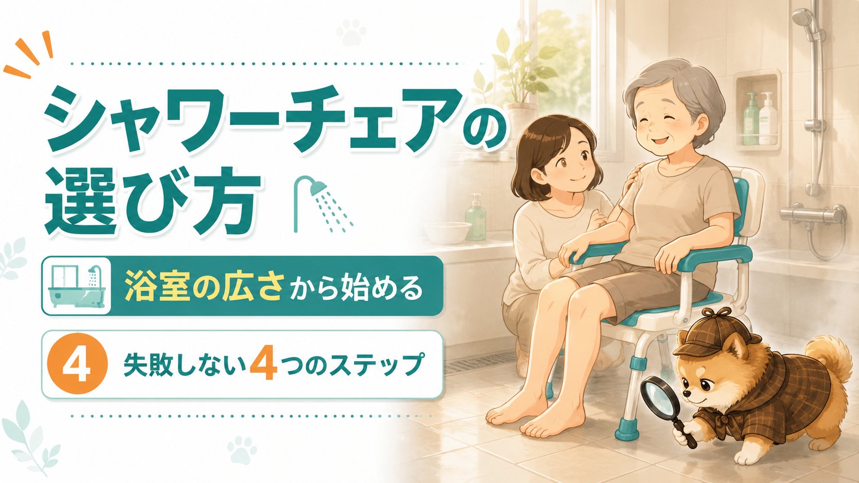 シャワーチェアの選び方：浴室の広さから始める失敗しない4つのステップ