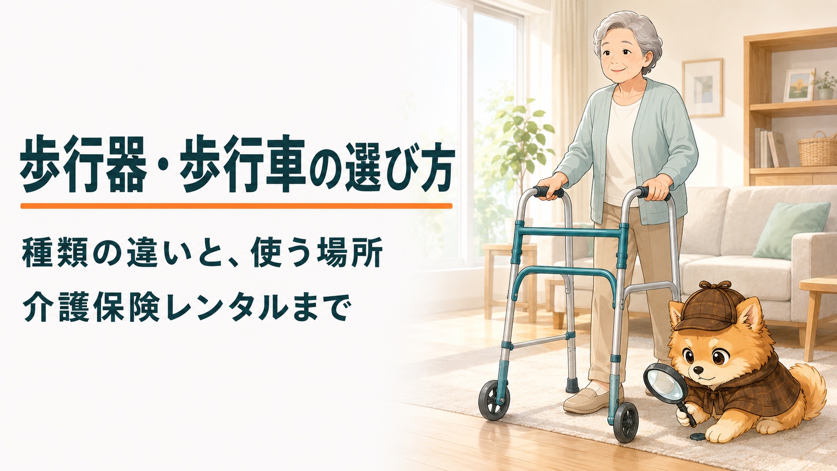 歩行器・歩行車の選び方：種類の違いと使う場所、介護保険レンタルまでを整理